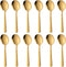 Bouillon Round Spoon 12 Pieces Stainless Steel Soup Spoons, BUY&USE 5.9-Inch Gold Color Dinenrware...