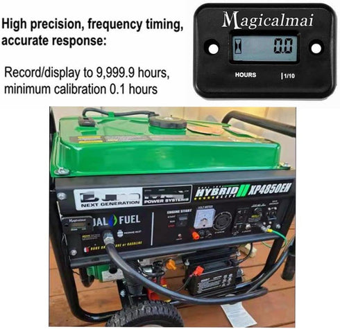 2pcs Magicalmai Inductive Hour Meter for Gas Engine Generator Lawn Mower Pressure Washer Marine ATV Boat Outboard Motor Dirt Bike Motorcycle Water...