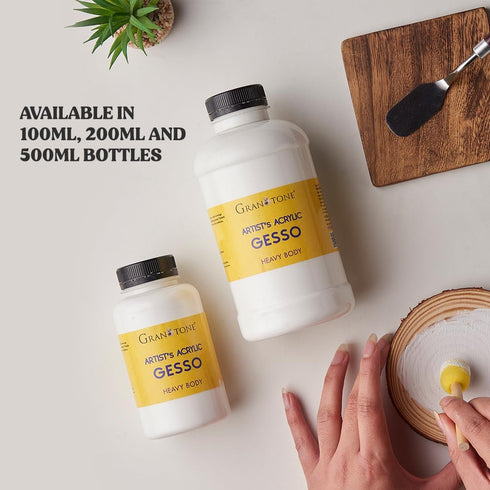 GRANOTONE Acrylic Gesso Water Base | Matte Finish | Interior/Exterior Use | Long Lasting For Acrylic Painting | Non-Toxic Universal Gesso Finish P...