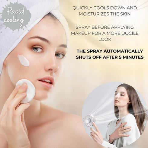 Portable Fan with Mist, Personal Mini USB Fans Rechargeable, Misting Handheld Fans for Travel, Outdoor, Office...