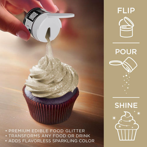 Bakell - Champagne Gold Tinker Dust (5g, 1x Jar) Edible Glitter for Food, Desserts, and Beverages!...