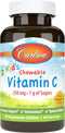 Carlson - Kid's Chewable Vitamin C, 250 mg, 1 g of Sugars, Immune Support & Optimal Wellness, Antioxidant, Tangerine, 60 Vegetarian Tablets...