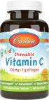 Carlson - Kid's Chewable Vitamin C, 250 mg, 1 g of Sugars, Immune Support & Optimal Wellness, Antioxidant, Tangerine, 60 Vegetarian Tablets...