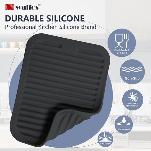 Walfos Trivets for Hot Dishes, Multi-Purpose Silicone Pot Holders, Hot Pads for Kitchen Hot Pots and Pans, Heat Resistant Silicone Mats for Kitche...