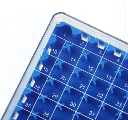 Cryogenic Storage Box - Polycarbonate Freezer Boxes,Blue/81 Place, for Storing 1.5-2.0 mL Cryotubes (Pack of 1)...