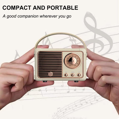 Retro Bluetooth Speaker Wireless Mini Speaker,Bluetooth Speaker with Crystal Clear Stereo Sound Rich Bass,Portable Bluetooth Speaker for iPhone,An...
