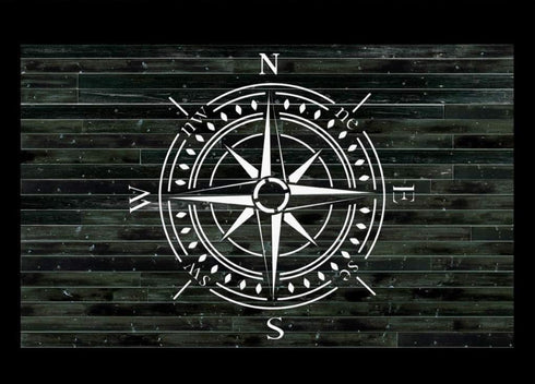 Compass Stencil for Painting on Wood, Walls, Fabric, Airbrush, More | Reusable 11.8 x 11.8 inch Mylar Template...