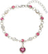 White Gold Plated Ocean Heart Charm Link Bracelet for Women Crystal Glass Heart Dainty Chain Simple Jewelry Gifts...