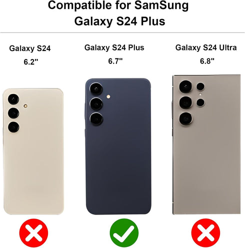 KIHUWEY for Samsung Galaxy S24 Plus Case Wallet with Credit Card Holder, Flip Premium Leather Magnetic Clasp Kickstand Heavy Duty Protective Cover...