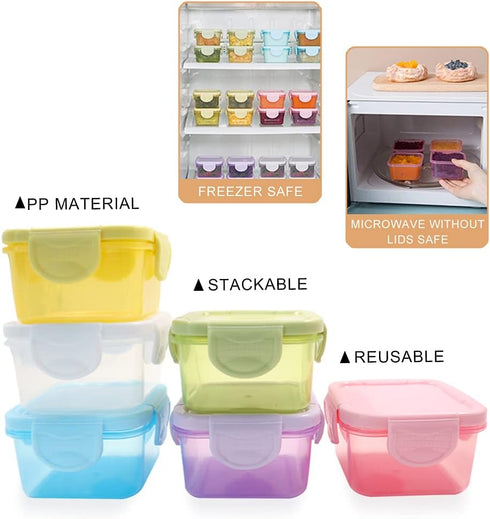 6Pcs Small Food Storage Containers, Leakproof Lids, Condiment Sauce Containers, Small Freezer Storage Containers Airtight Containers, Dishwasher F...