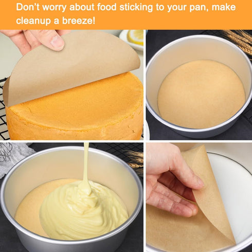 BYKITCHEN 8 Inch Parchment Paper Rounds, Non Stick Parchment Paper Sheets for Baking, Pre-cut Round Parchment Paper for Cake Pan, Tortilla Press, ...