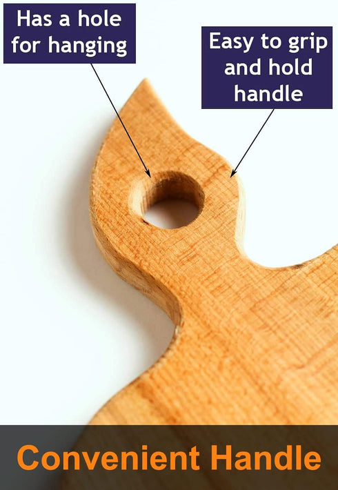 Apple-shaped Solid Wood Cutting Board With Handle For Fruit, Veggies, Cheese – Small Wooden Bread Board, Cheese Serving Platter, Round Charcuterie...
