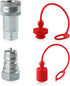 3/8” NPT Thread Ag Hydraulic Quick Connect Tractor Couplers with Dust Caps Ag ISO 7241-A Hydraulic Quick Connect Tractor Couplers Poppet Pioneer S...