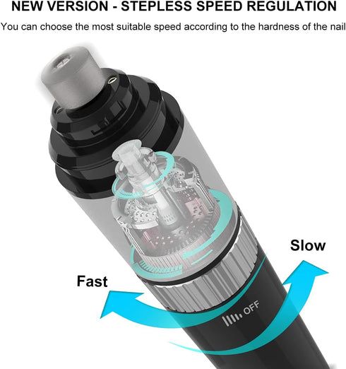 Dog Nail Grinder 10h Working Time Powerful Professional Quiet Electric Pet Nail Trimmer Stepless Speed Regulation Painless Nail File for Large Med...