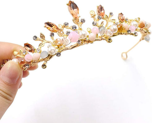 NODG Gold Tiaras and Crowns for Women - Rhinestone, Pearl Bridal Tiaras and Headbands for Wedding, Birthday, Prom...