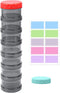 7 Day Pill Organizer Case Stackable Weekly Supplements Vitamins Pills Holder Dispenser Large Translucent Black with Extra Lid...