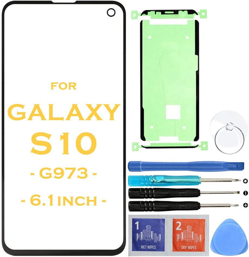 Outer Lens Screen Front Glass Replacement for Samsung Galaxy S10 G973 G973F/DS G973U G973W G9730 Series 6.1" (Black)...