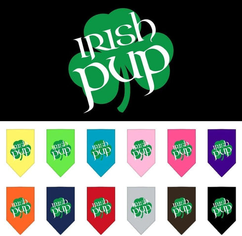 Pet and Dog Bandana Screen Printed, Irish Pup Black Large...