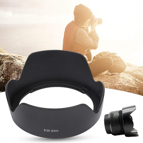 Camera Lens for Canon 2PCS EW-83H Plastic Camera Mount Lens Hood Fit for Canon EF 24-105mm f/4L is USM LensBlack...