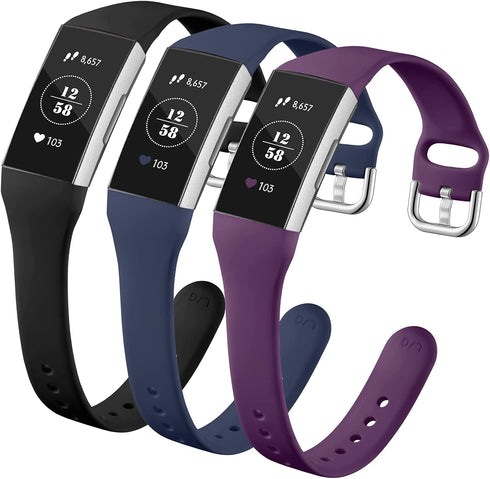 GEAK Compatible with Fitbit Charge 3 Bands/fitbit Charge 4 bands for Women, Slim Soft Silicon Replacement Band for Fitbit Charge 3/Charge 3 SE/Cha...