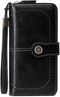 Women Leather Wallet Crossbody Bag Shoulder Bag Double Zipper Mobile Phone Purse Bag with Shoulder Strap...