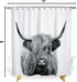 Cow Shower Curtain - White Shower Curtains for Bathroom Decor, Black and White Gray 3D Art Print (72x84,Grey Highland Cow)...