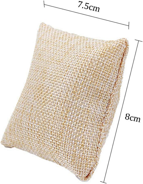 Teensery 8 Pcs Linen Small Bracelet Watch Pillow Bangle Cushions for Jewelry Displays, 2.8x3.1 inch...