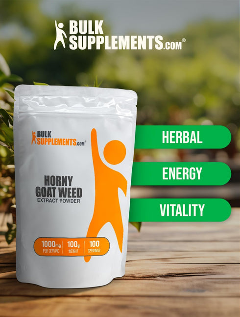 BulkSupplements.com Horny Goat Weed Extract - Epimedium Extract, Horny Goat Weed Herbal Supplements, Horny Goat Weed Powder- Gluten Free, 1000mg p...