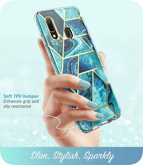 i-Blason Cosmo Series for Samsung Galaxy A20 / A30 Case, Slim Full-Body Stylish Protective Case with Built-in Screen Protector (Ocean)...