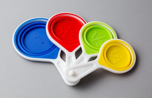 4-pieces,Pop Out Silicone Measuring Cups set- 60ml/80ml/125ml/250m (MULTICOLORED SET)…...