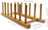 INNERNEED Bamboo Wooden Dish Rack, Vertical Plate & Lid Organizer for Kitchen Cabinet or Countertop, Drying Stand for Dishes, Cutting Boards...