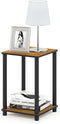 Furinno Turn-N-Tube End Table, 1-Pack, Light Cherry/Black...