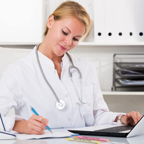 7 Pcs Funny Nurse Pens Glitter Metal Pen for Nurses Appreciation Gifts Black Ink Ballpoint Pens Retractable Ballpoint Pens Funny Gifts for Kids St...