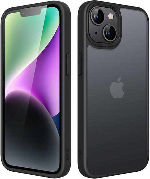 JETech Matte Case for iPhone 14 6.1-Inch, Shockproof Military Grade Drop Protection, Frosted Translucent Back Phone Cover, Anti-Fingerprint (Black...