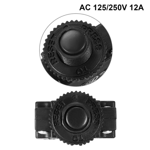 uxcell 5Pcs Thermal Overload Protector AC 125/250V 12A Push Button Reset Circuit Breaker...