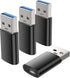 USB C to USB Adapter (4 Pack), USB C Female to USB Male 3.0, USB Type C Adapter Compatible with iPhone 15/14/13/12, iPad Pro/mini/air, Samsung Gal...