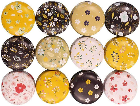 Candy Tins Jars Colorful Flower Metal Tin with Lid Empty Round Metal Storage Tin Cans Jars Containers Travel Storage Tins,for Making Candles Candy...