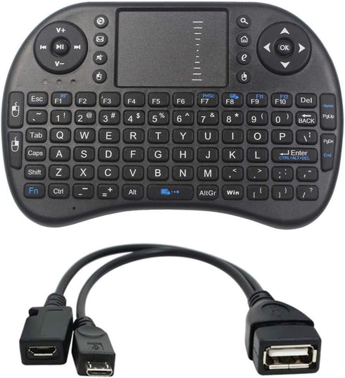 Mini Wireless Keyboard 2.4GHz Touch-pad Mouse Combo Plus OTG Cable - TV xStream, Compatible with Firesticks, Android TV Box, IPTV, 4K Media Stick,...
