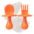 Grabease Baby Fork and Spoon Set for Babies & Toddlers - BPA-Free & Phthalate-Free Self-Feeding Cutlery - Orange Toddler Utensils...