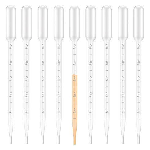 G2PLUS 100PCS 5ml Transfer Pipettes, Plastic Graduated Pipettes, Calibrated Disposable Dropper for Liquid, Essential Oils, Science Laboratory, Exp...