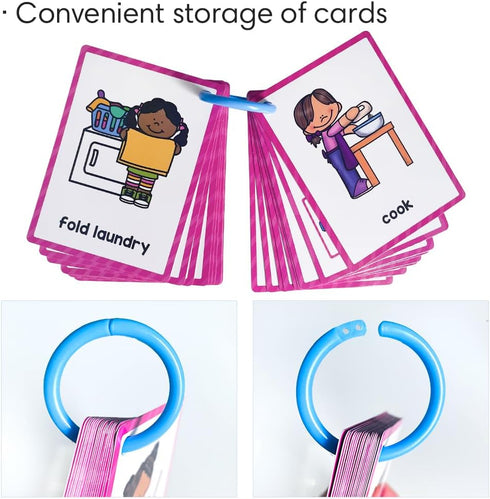 Daily Routines Learning Flashcards, High Frequency Words, Beginning Reading, Kindergarten to 1st, ESL Teaching Materials, Autism Learning Material...