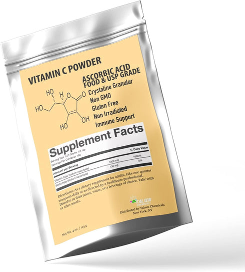 Pure Vitamin C Powder Organic (4 Oz / 113 g) Ascorbic Acid Powder Powerful Antioxidant for Skin DIY Skin Care...
