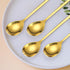 Coffee Spoons Gold Silverware Christmas 6 Pieces Small Stainless Steel Flatware Xmas Decorative Pendants Cute Drinking Stirrers for Festive and Da...