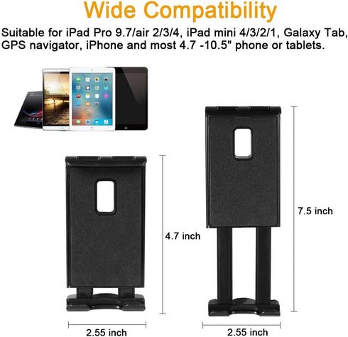 Car Tablet Mount Holder, Universal Dashboard Windshield Tablet Stand Cell Phone Holder Car Dash Mount Suction Cup Mount Compatible with iPad Pro/A...