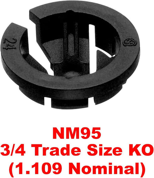 iMBAPrice NM95-100 (100-Pack) Black Button Push-In NM Cable Connector, 3/4 Trade Size, Fits 3/4-Inch Knock Outs, Black...