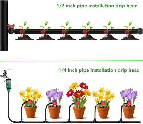 100Pcs 360 Degree Adjustable Irrigation Drippers Sprinklers, 1/4 Inch Emitters Drip for Watering System...