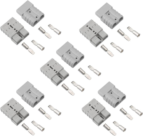 10 Pcs 6-8 Gauge 50 Amp Battery Quick Connect/Disconnect, 12V Jumper Cable Plug Wire Connector Kit for Recovery Winch, Forklift, Towing Systems(Gr...