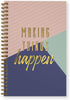 Making Things Happen Spiral Notebook / 5.5" x 8.5" Journal / 120 Checklist Pages/Durable Gloss Laminated Softcover/Gold Wire-o Spiral Binding/Made...