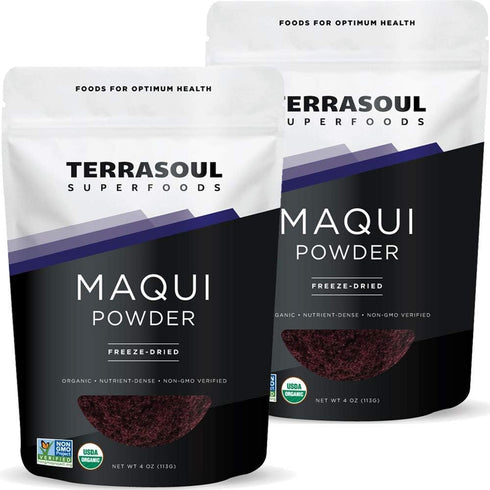 Terrasoul Superfoods Organic Maqui Berry Powder, 8 Oz (Pack of 2), Freeze-Dried, Antioxidant-Rich Superfood for Smoothies, Desserts, and Immune Su...