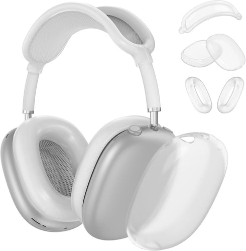 AirPods Max Case Cover - Clear White-M, Soft Silicone Headphone Cover with Heavy Duty Protection for Apple AirPods Max Headphones......